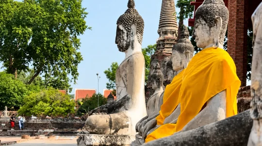 【話題のタイの銀閣寺へ】世界遺産アユタヤやピンクガネーシャなど人気スポットを巡る1日ツアー＜選べるゾウ乗り・ゾウカフェプラン／昼食付き＞